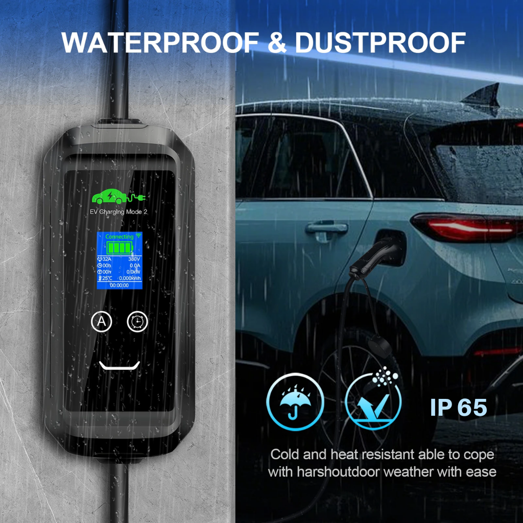 EV Supply Hub 3.3kW Smart EV Charger – Adjustable 6–15A Type 2 Portable EVSE with Tuya App (5–20m)