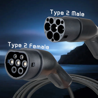EV Supply Hub Type 2 to Type 2 EV Charging Cable – 32A 7.2kW (5m & 10m)
