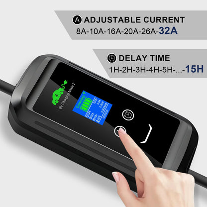 EV Supply Hub 7.2kW Smart EV Charger – Type 2 Portable EVSE with Tuya Wi‑Fi App Control (5-15m)